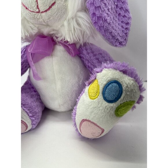 2009 Chrisha Playful Plush Purple Easter Bunny Rabbit 10 Inch Stuffed Animal Toy - Picture 4 of 11